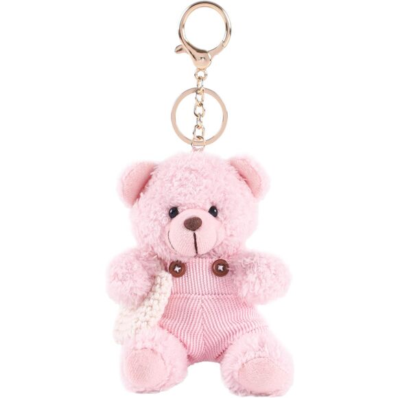 Jewelry - 7836 Cute Teddy Bear Bag Charms Plush Keychain for Backpack-7.8 Inch Pink